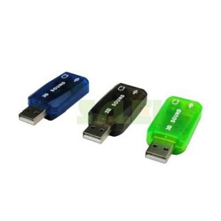 USB 2.0 5.1 Channel Mini Virtual Stereo 3D Audio Sound Card Adapter