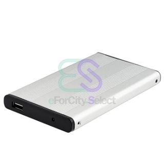 Silver 2 5 inch 2 5 SATA USB 2 0 HD HDD Hard Disk Drive Enclosure 
