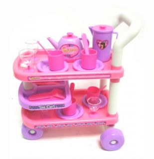 Children 29 Pcs Princess Tea Cart Set Girl Stroller New