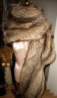 Luxurious fox fur stole wrap 7 25 ft long plush full and elegant