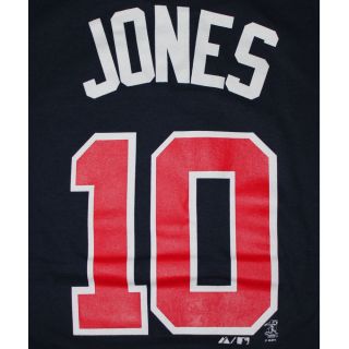   Atlanta Braves #10 Chipper Jones Player Number T Shirt Color Navy