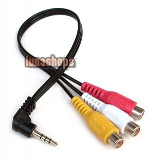 5mm 4 pole plug Male To 3 RCA plug Female A/V Composite video Cable 