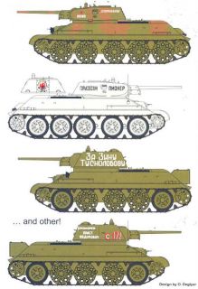   set t 34 76 tank company authentic decals stock number g302 scale