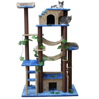 Kitty Mansions Huge Cat Tree Condo House  Jungle Gym Beige New 