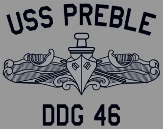 US USN Navy USS Preble DDG 46 Destroyer T Shirt