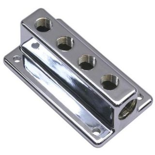   Speedway Chrome Four Outlet Ford Model T Style 4 Fuel Block, 4 Carb