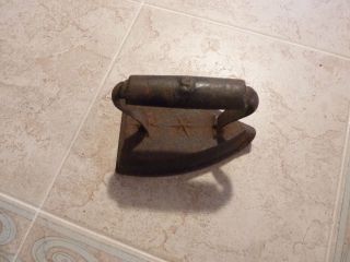   Clothes Iron Doorstop with Number 6 or 9 on Handle Star on Face