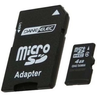 Dane Elec DA 2IN1 04G R 4GB microSDHC Card W/SD adapter