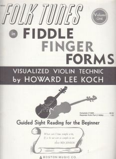 FOLK TUNES In FIDDLE FINGER FORMS SONG BOOK Howard Lee Koch / Sight 