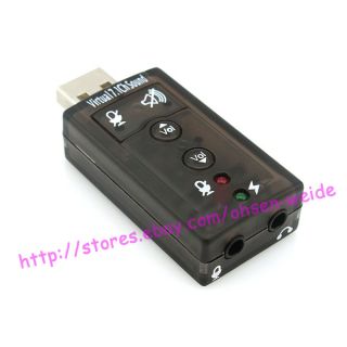 CHANNEL USB EXTERNAL 3D AUDIO PC SOUND CARD MIC SPEAKER XBOX PS3 