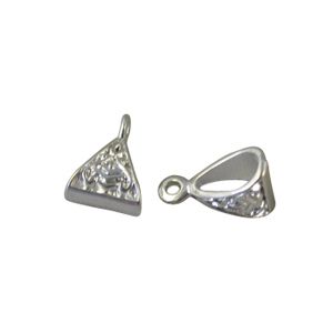 50 Silver Plate Triangle Bail Fit Charm Bracelet A10525