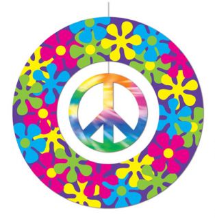 1960s 60s Decade Party Peace Sign Hanging Mobile