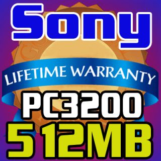 512MB PC3200 Sony Vaio PCV RS710G PCV RS720G Memory RAM