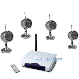 4Ghz Wireless 4 Camera Kit Home Security CCTV USB DVR System