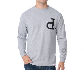 Diamond Supply Co. Un Polo D Logo Long Sleeve T Shirt Grey Black Gray 