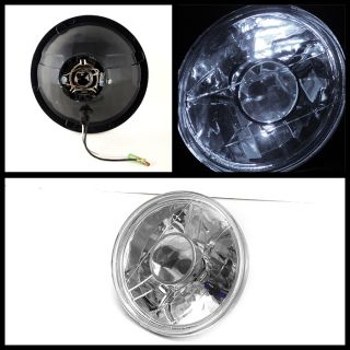 Diamond Cut Round Projector Head Lights H4 Bulbs