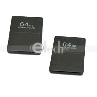 Lot 2 64 MB Memory Card for PlayStation 2 PS 2 Black