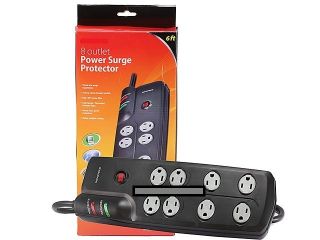 NEW 8 OUTLET POWER STRIP SURGE PROTECTOR with 6 FT CORD 2100 JOULES 