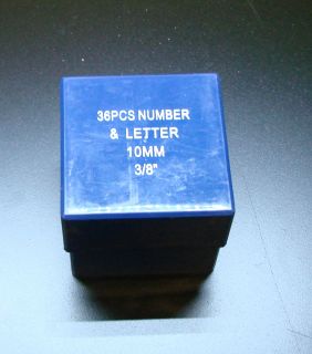10mm 3 8 Letter Number Punch Stamp Set Metal 36 Piece in Plastic Case 
