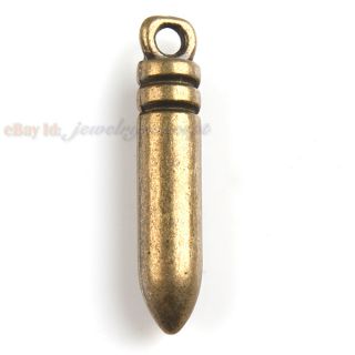 250 Bronze Alloy Bullet Charms Pendants Free P P 140537
