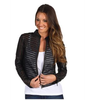 zip front collarless leather jacket $ 399 00