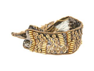 Chan Luu Snake Print Silk Chiffon Tie Bracelet With Chain and Sequins 