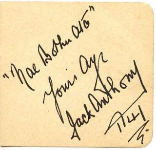 EVELYN LAYE & JACK ANTHONY VINTAGE 1941 SIGNED BRITISH ALBUM PAGE 