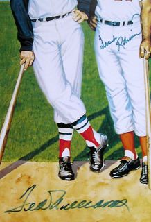 500 HOME RUN HITTERS RON LEWIS SIGNED 21 X 38 LITHOGRAPH (11) MANTLE 