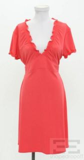 BCBG Max Azria Coral Jersey Cap Sleeve Dress Size L New