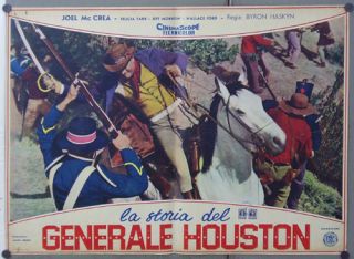 DG21 The First Texan Joel McCrea RARE Orig Poster ITA A
