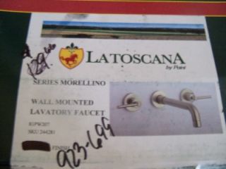 Latoscana Morellino Wall Mount Lavatory Faucet Brushed Nickel #81pw207 