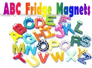 Wooden Alphabet Fridge Magnet Baby Child Toy A Z ABC Educational 26 