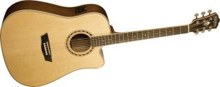 washburn wd10sce cutaway acoustic electric guitar natural item 430375 