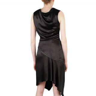 Haider Ackermann $1266 Silk Zipper Dress 38 F 6 New Black Twisting Zip 