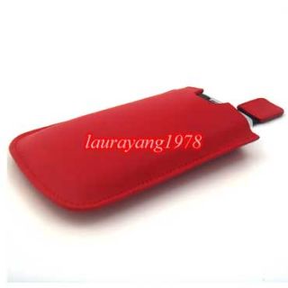 Red Leather Sleeve Case Pouch Samsung Tocco Lite S5230