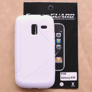 Samsung Galaxy Ace 2 I8160 TPU Gel White Case Screen Protector