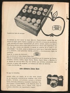 50s Vintage Argentina Zeiss Ikon Camera Advertising Ad