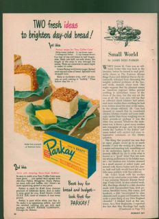 1948 Print Ad Parkay Margarine Brighten Day Old Bread