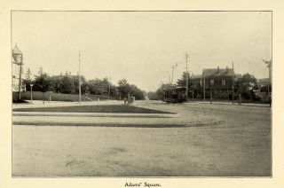 1898 Print Adams Square Worcester Massachusetts Rural Scene Road 