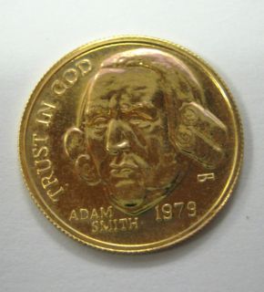 1979 ADAM SMITH 1 10 Oz 1 10th Ounce Pure Gold Commemorative Coin