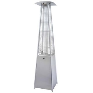 AZ Patio Heaters Tall Quartz Glass Tube Heater in Stainless Steel 
