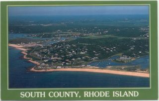South County RI Rhode Island Aerial View Postcard