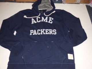New Reebok NFL Retro Green Bay Acme Packers Hooded Sweatshirt Size XL 