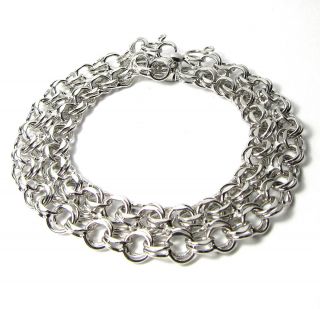    Vintage Sterling Silver 925 Chain Link Bracelet Or Charm Bracelet