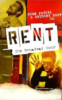 Rent Broaway Tour Window Card Adam Pascal Anthony Rapp