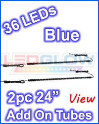 Blue LED Underbody Underglow Under Car Neon Light Kit w. 4 Tubes, 126 