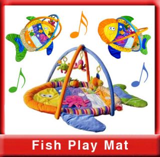   Fish Shape Baby Play Mat Activity Gym with Different Fabrics