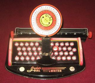 Vintage c1940s Tin Antique Marx Junior Dial Typewriter