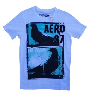 Aeropostale Mens T Shirts White Small Brand New Aero 87 Fabric Sewn 