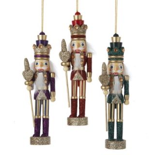 Kurt Adler Hollywood King Nutcracker Ornament Set of 3